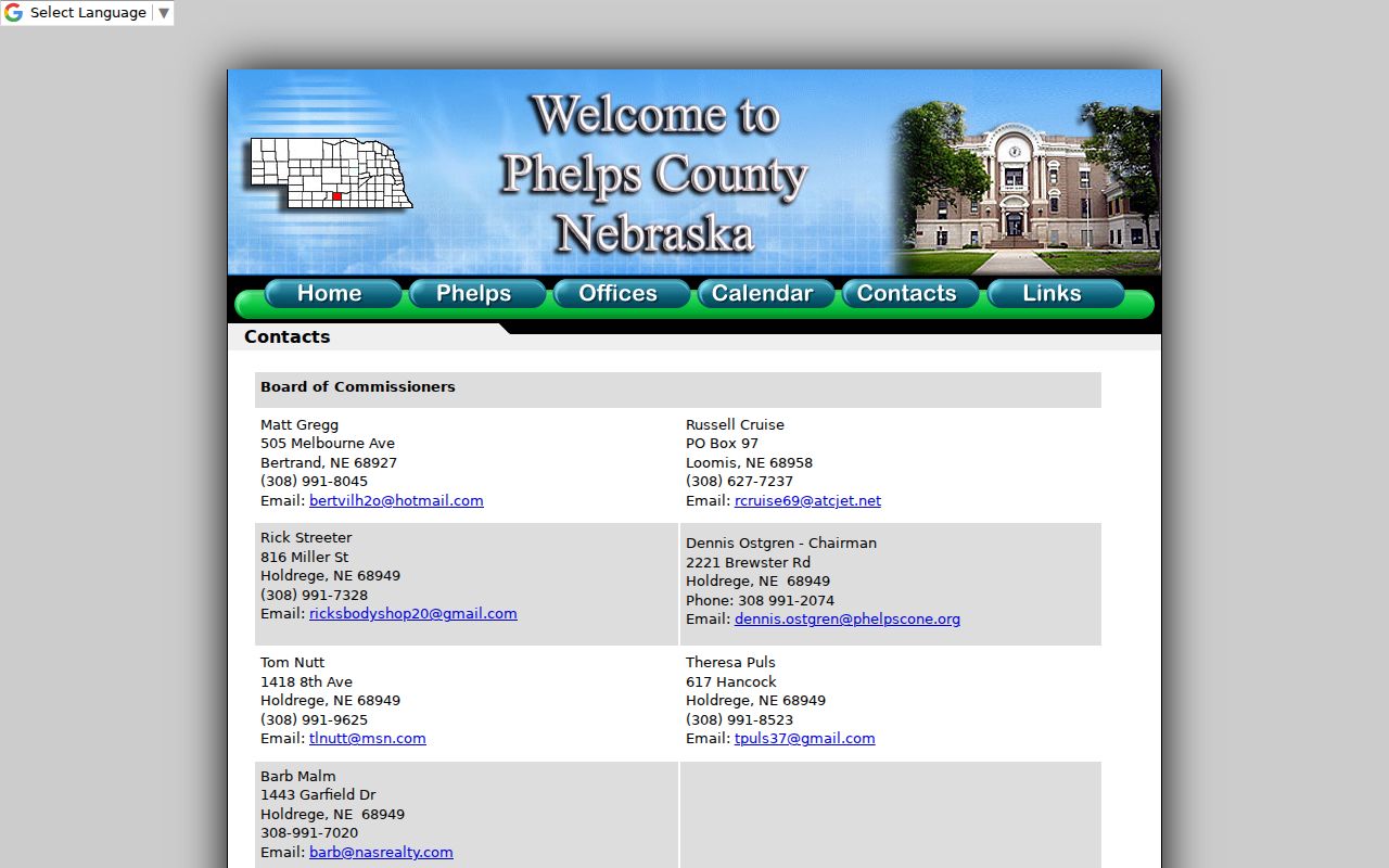 Bertrand criminal history Phelps County office contact directory