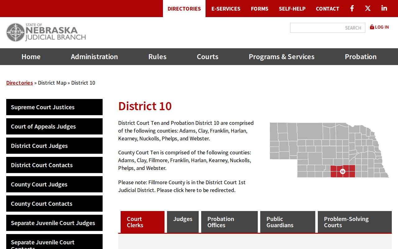 Phelps County criminal courts within Nebraska Judicial District 10