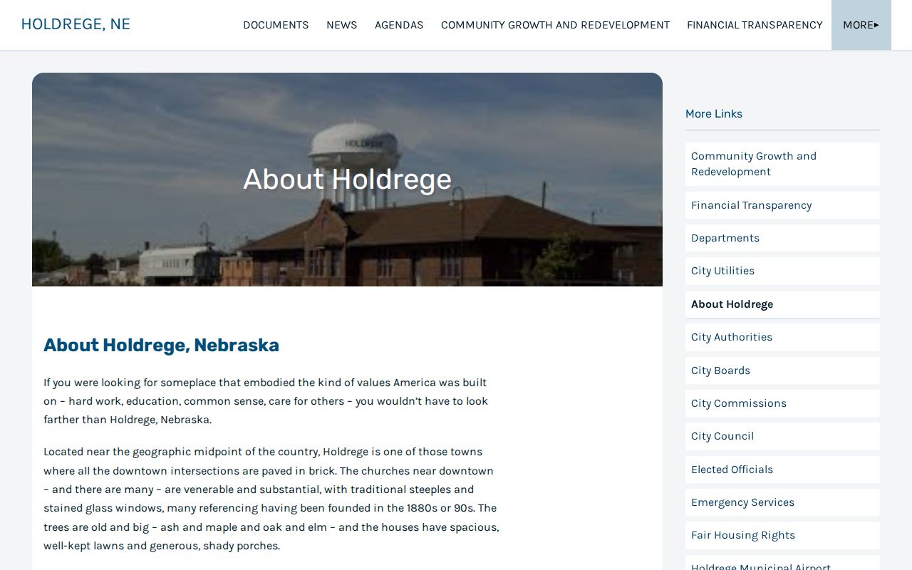 Holdrege criminal history and official city history page