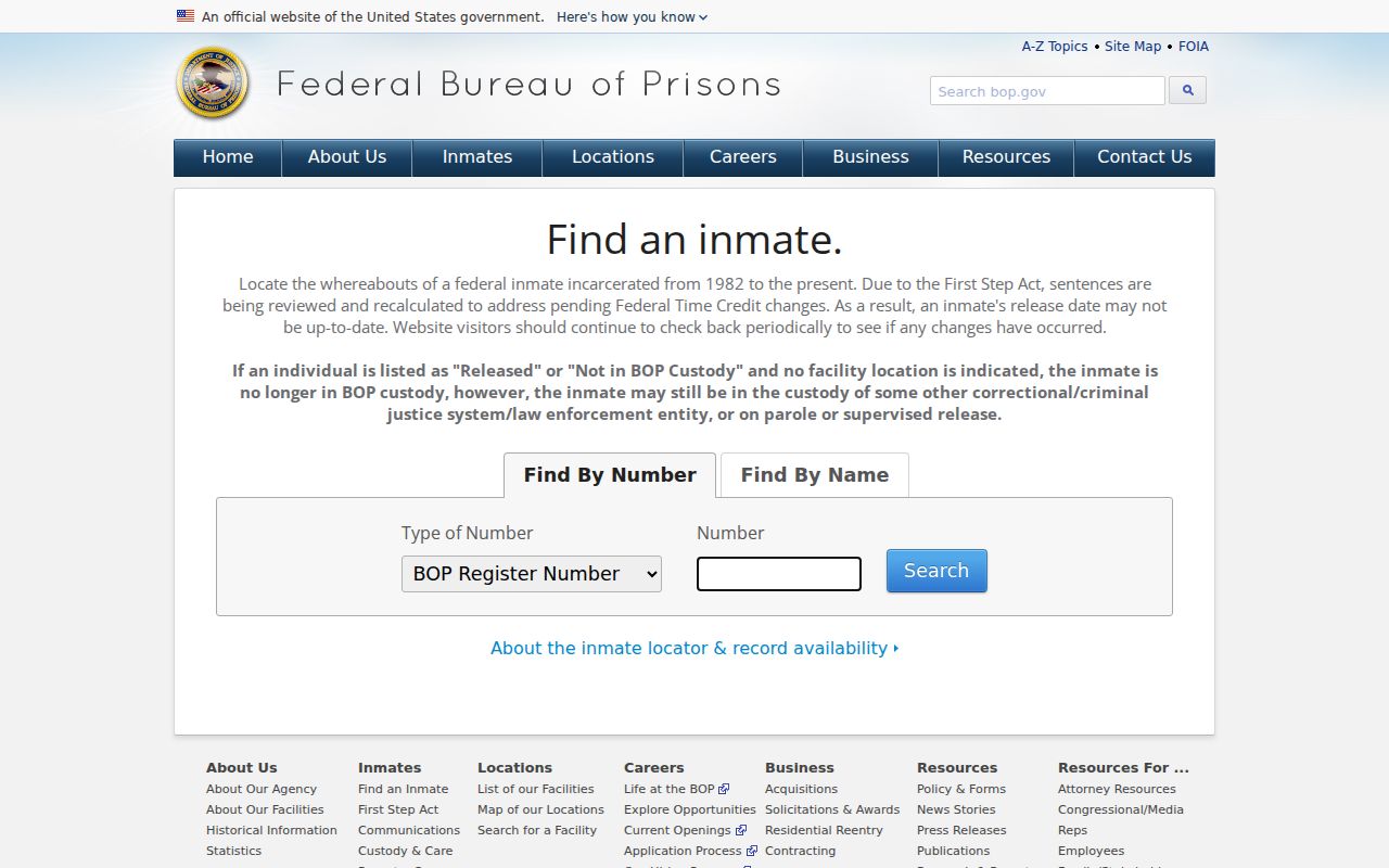 Phelps County criminal history federal inmate locator